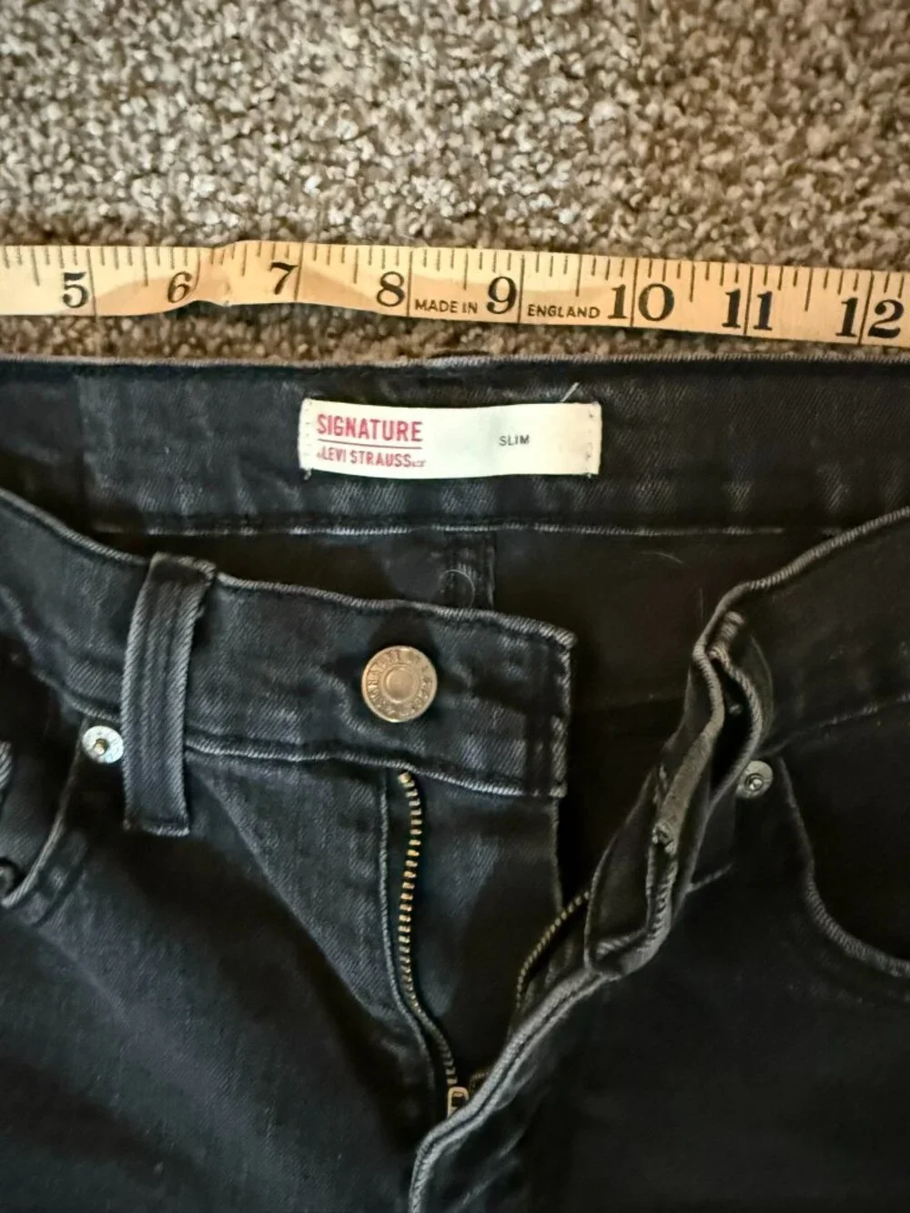Levi Strauss Signature Slim Black Jeans 28x30